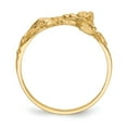 thumbnail image 2 of Solid 14k Yellow Gold Diamond-cut Crucifix Cross Ring Band Size 6, 2 of 6
