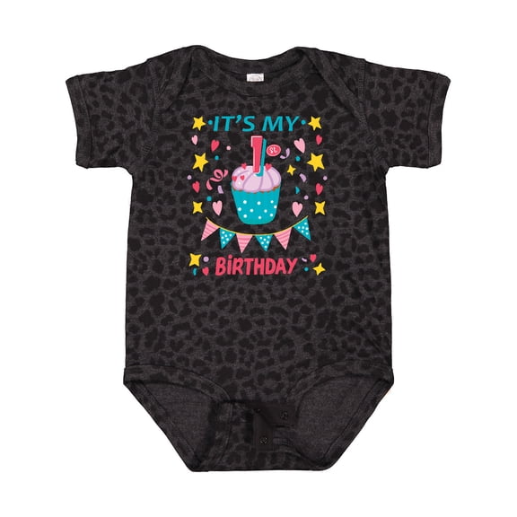 Inktastic Colorful Cupcake and Confetti Girls 1st Birthday Boys or Girls Baby Bodysuit