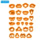 thumbnail image 3 of Cortadores de arcilla de polímero, kit de 25 piezas de cortadores de arcilla de polímero para pendientes, moldes de formas mini plásticos geométricos, naranja, 3 of 7