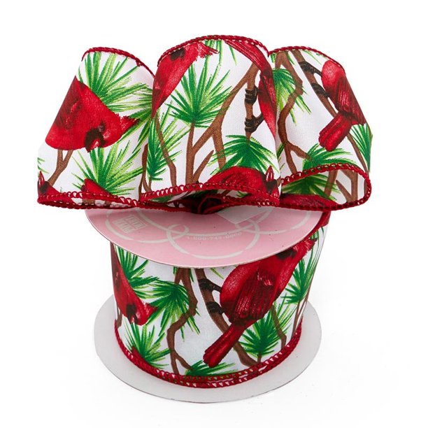 2 1/2" X 10 Yards Red Cardinal Satin Wired Ribbon by Paper Mart