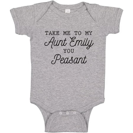 

Take Me To My Aunt You Peasant Baby Bodysuit One Piece or Toddler T-Shirt Funny Personalized Name Auntie Baby Gift