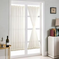 2 Pieces White 25x72'' Home French Door Curtains Blackout Patio/Sliding Window Curtain Panel Decor Cheap
