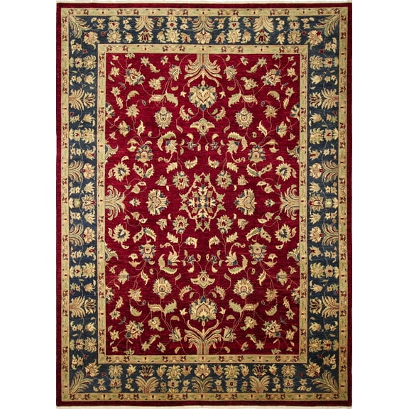 noori rug n3089 peshawar jamilya hand knotted area rug 10'1" x 13'9" red/blue