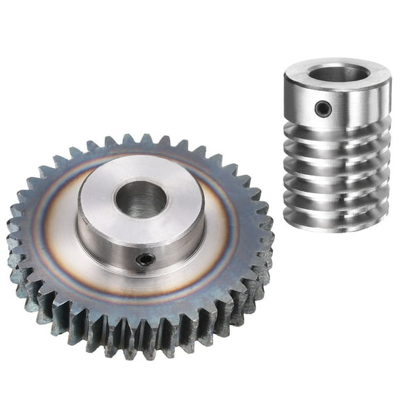 Worm Gear Set 1.5 Module 40:1 Reduction Rate Gear-12mm ID 63mm OD, Rod 15mm Bore