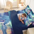 thumbnail image 4 of Castle Fairy Teens Wildlife Aurora Polar Bear Queen Bedding 7pcs,Icy Lake Snow Mountain Bedding Comforter Set Queen,Mint Lavender White,Navy Blue Reversible, 4 of 7