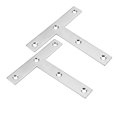 thumbnail image 1 of Unique Bargains Flat Plate T Shape, 120mmx120mm, Angle Corner Brace Repair Brackets 2pcs, 1 of 1