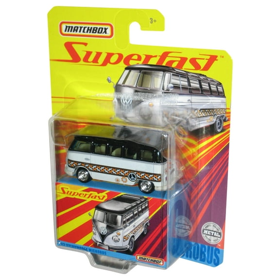 Matchbox Superfast (2019) White & Black '59 Volkswagen Microbus Toy #04