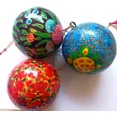 thumbnail image 3 of 2 Royal Paper Mache Floral Christmas Bauble Gifts Xmas Decorative Balls Assorted, 3 of 4
