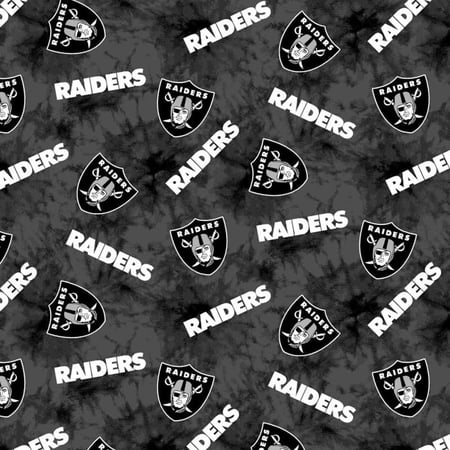 NFL Football Las Vegas Raiders FLANNEL Game Day Logo Black and White Soft Cotton Fabric