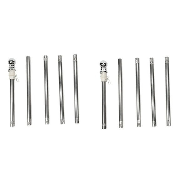 2X Flagpole, Stainless Steel Flagpole, Suitable for House Courtyard Garden, Anti-Rust (Silver Pole Only)