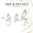 thumbnail image 5 of DVEATR Butterfly Pearl Earrings Stud for Women 925 Sterling Silver Butterfly Dangle Earrings White Pearl Stud Jewelry Gifts for Wife Girlfriend Butterflies Lovers, 5 of 10