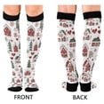 thumbnail image 4 of FORMRS Womens Knee High Socks Casual Long Thick Travel Daily Wear, 1 Pair, Red Nordic Christmas, 4 of 6