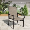 thumbnail image 2 of Sophia & William 6Pcs Outdoor Patio Dining Set with 10Ft Beige Umbrella Metal Table and Highback Textilene Chairs Set 23" Deeper Seat Patio Furniture Set, 2 of 13