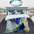 thumbnail image 2 of Designart "Luxurious Blue and Gold Abstract Fluid Art X" Fractals Bedding Covert Set - Abstract Blue Modern Bed Set With 2 Shams, 2 of 6