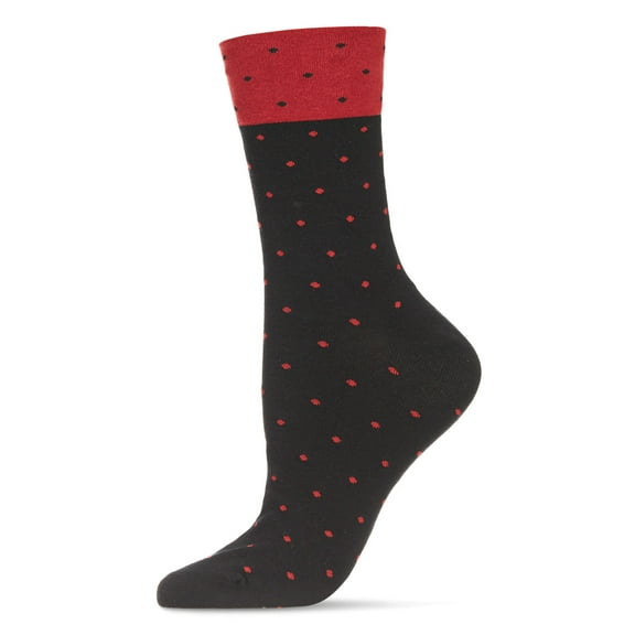 MeMoi Contrast Dot Cotton Blend Ankle Socks - Womens - Female, One Size, White