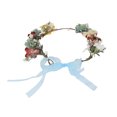 thumbnail image 1 of Diadema con guirnalda de flores artificiales para mujer, corona para el pelo elegante y exquisita para fiesta de boda (naranja), 1 of 5
