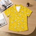 thumbnail image 2 of Landzoo Toddler Kids Boys Girls Shirts Banana Print Short Sleeve Notch Neck T-Shirt Summer Loose Fit Boys Tops Size 3-4 Years Yellow, 2 of 4