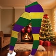 thumbnail image 2 of Vekome Leggings for Women Mardi Gras High Waisted Yoga Pants Seamless Color Block Lightweight Running Tights Purple M, 2 of 6
