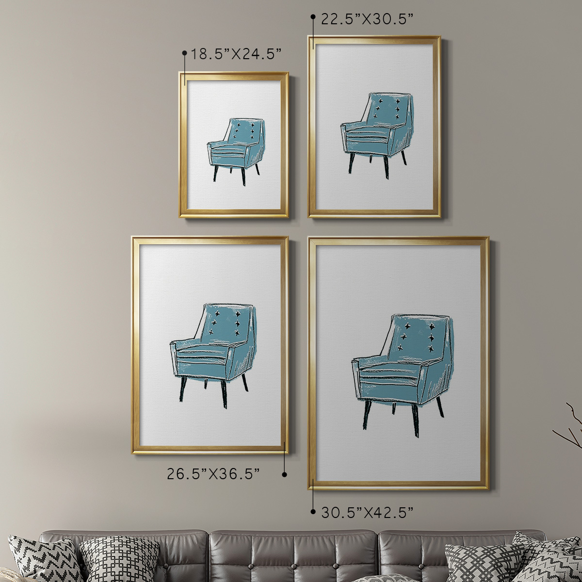 Take a Seat X Premium Framed Print, in Gold, Black, or Silver - Ready to Hang