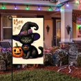 thumbnail image 5 of 1pc 2D flat Halloween Witch Cat Garden Flag for Outdoor use, holiday yard flag without flagpole 12X18 inches - Decorate your yard with this cute Halloween cat flag. Cute Halloween cat yard flag - Add, 5 of 5