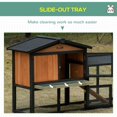 thumbnail image 4 of Black 69" Wooden Rabbit Hutch & Run Box - Outdoor Bunny House Enclosure for Rabbits & Small Animals - Secure, Spacious, Easy-Clean Design, 4 of 7