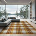 thumbnail image 2 of ODIKA 6'x9' Washable Area Rug Rag Boho Layered Border Repeating Plaid Checkered Covering Doormat for Family Room, Living Room, Master Bedroom, Non-Slip, Easy Care, 2 of 7