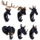 thumbnail image 1 of 6 piezas de ganchos para abrigos, ganchos de pared con forma de cabeza de animal, ciervo, elefante, cabra, ganchos decorativos de pared, ganchos creativos de resina retro vintage para puerta de, 1 of 5