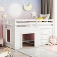 thumbnail image 2 of Cfowner Wooden Loft Bed with Cabinet and Shelf, Twin Size, White, 2 of 7