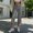 Gray, variant on Women's Cropped Capri Pants Faux Leather Slim Straight Leg Shiny Casual Short Trousers Streetwear