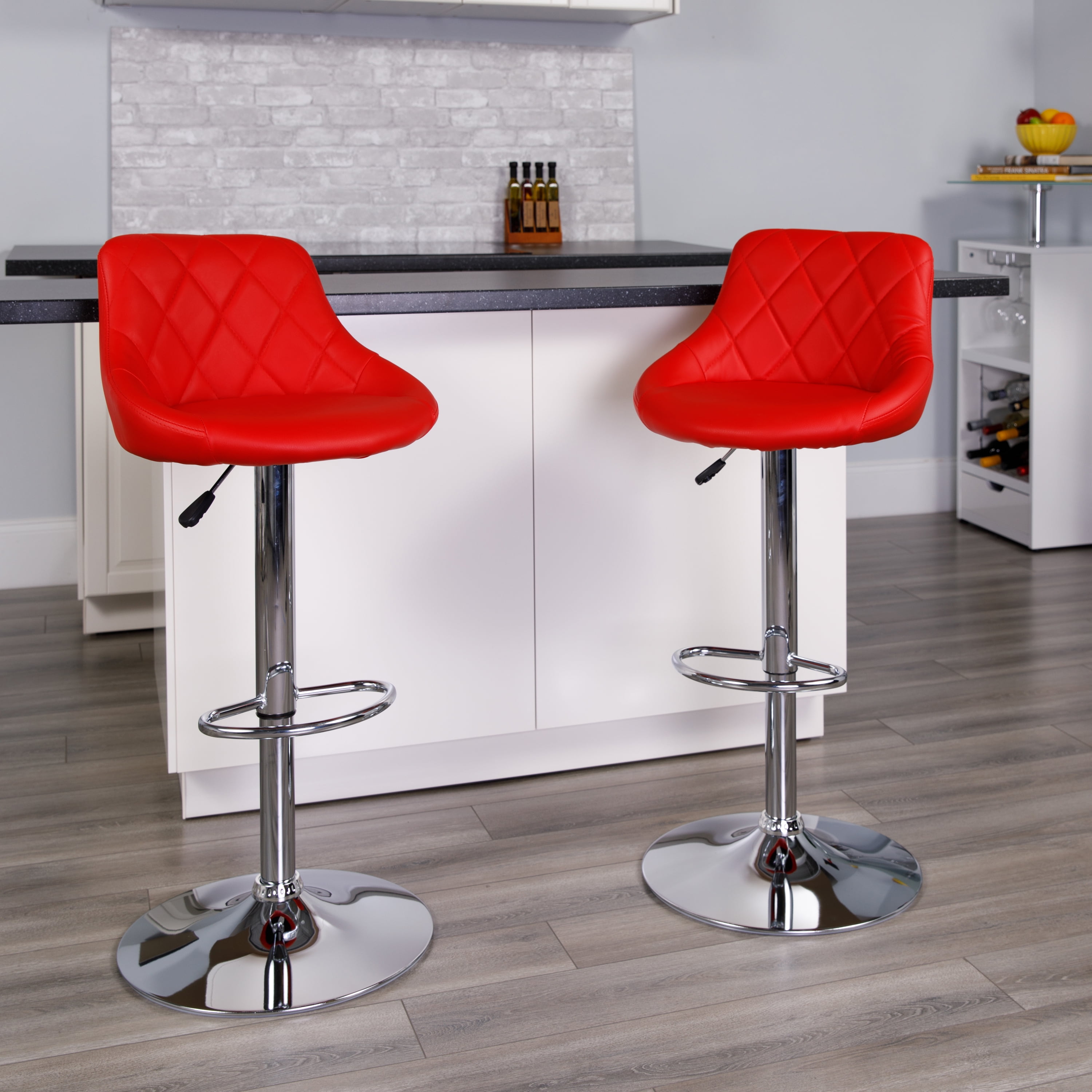 Flash Furniture Contemporary Red Vinyl, Wine Red Bar Stools