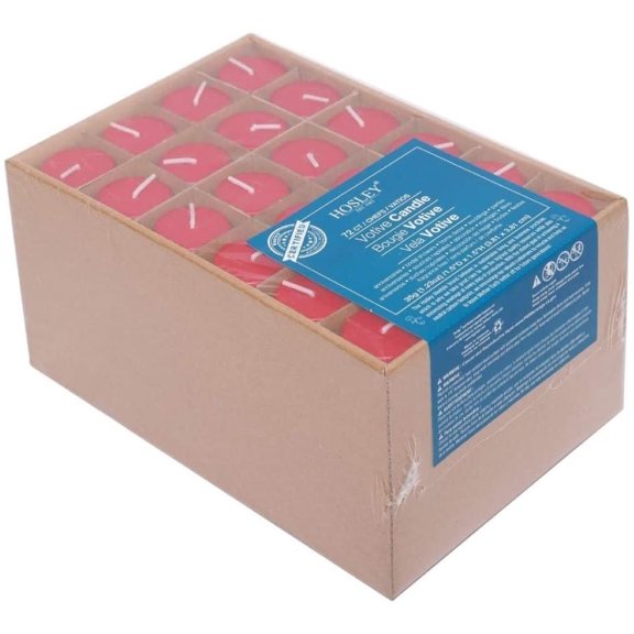 Hosley Unscented Red Votive Candles (72 Count)