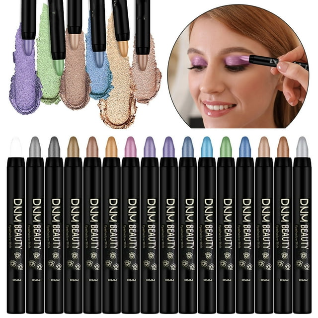 16-Color Long-Lasting Stick Eyeshadow Set - Easy to Use Creamy Eyeshadow Pen for Beginners, All-Day Wear, Portable Makeup Kit with Shimmer & Matte Shades