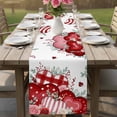 thumbnail image 4 of Red Pink Valentine's Day Table Runner 72 Inches, Love Heart Eucalyptus Leaves Bed Runner Dresser Scarves Tabletop for Indoor Outdoor Parties/Ceremony/Banquet, 14" x 72", 4 of 8