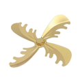 thumbnail image 5 of 2025 4 Blades Fireplace Fan Aluminum Alloy Home Wood Stove Fan Blade 180mm Diameter Christmas Deer Style Gold, 5 of 5
