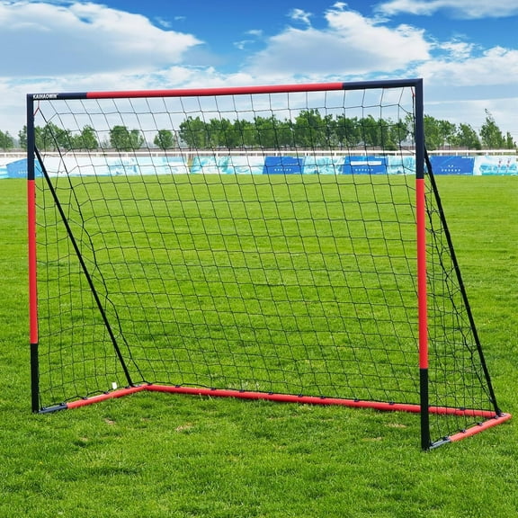 KAIHAOWIN 8'x6' Soccer Goal – Heavy Duty Steel Frame All-Weather Soccer Net for Backyard, Indoor, and Outdoor Training (Multiple Sizes Available)