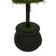 thumbnail image 3 of My Texas House Halloween Moss Witch Hat Topiary in Cauldron, Green and Black, 20", 3 of 5