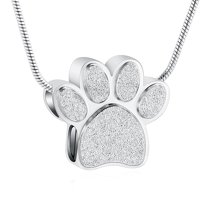Pet Cremation Jewelry for Ashes Urn Necklace Paw Print Pet Keepsake Jewelry for Pet/Dog's/Cat's Ashes Pendant Memorial Gifts