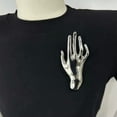 thumbnail image 6 of QQTDFG Hand-shaped Metal Brooch Large Shawl Clip Creative Party Jewelry Women-gold, 6 of 9