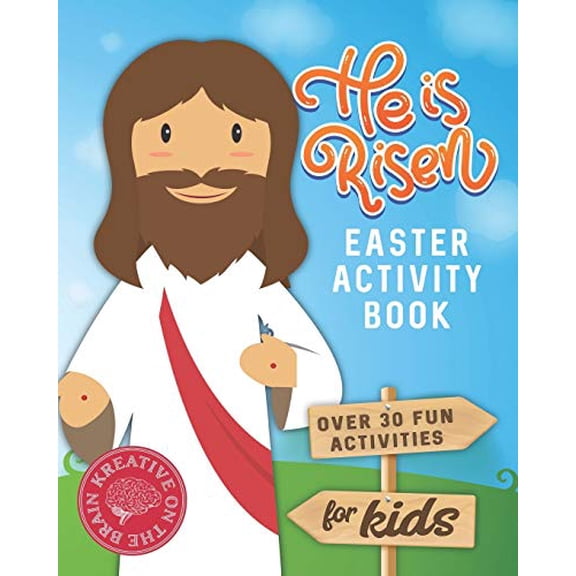 Pre-Owned He is Risen Easter Activity Book: Over 30 Fun Activities for Kids - Bible Verses, Coloring, Word Search, Secret Code Jokes, Mazes, Crossword Puzzles, More (Paperback)
