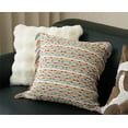 thumbnail image 2 of Fennco Styles Yarn Dyed Jacquard Decorative Throw Pillow Cover 18" W x 18" L - Red Striped Fringe Cushion Case for Home, Couch, Bedroom, Living Room and Office Décor, 2 of 8