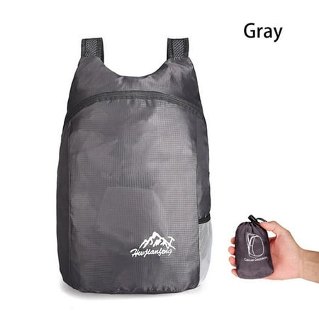 8 Colors Foldable Ultralight Nano Waterproof Folding Handy Bag Lightweight Packable Backpack Men Women Daypacks Travel Daypack GRAY