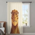 thumbnail image 3 of Brown Dinosaurs Sheer Curtains 54 Inches Long, Funny Animals Modern Art Light Filering Curtains, Breathable Simi Curtain Privacy Drapes for Kitchen Bathroom Nursery Lightweight Small Window Treatment, 3 of 9