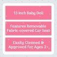 thumbnail image 3 of My Sweet Love 13-inch Baby Doll with Carrier and Handle Play Set, 4 Pieces Included, Pink, 3 of 11