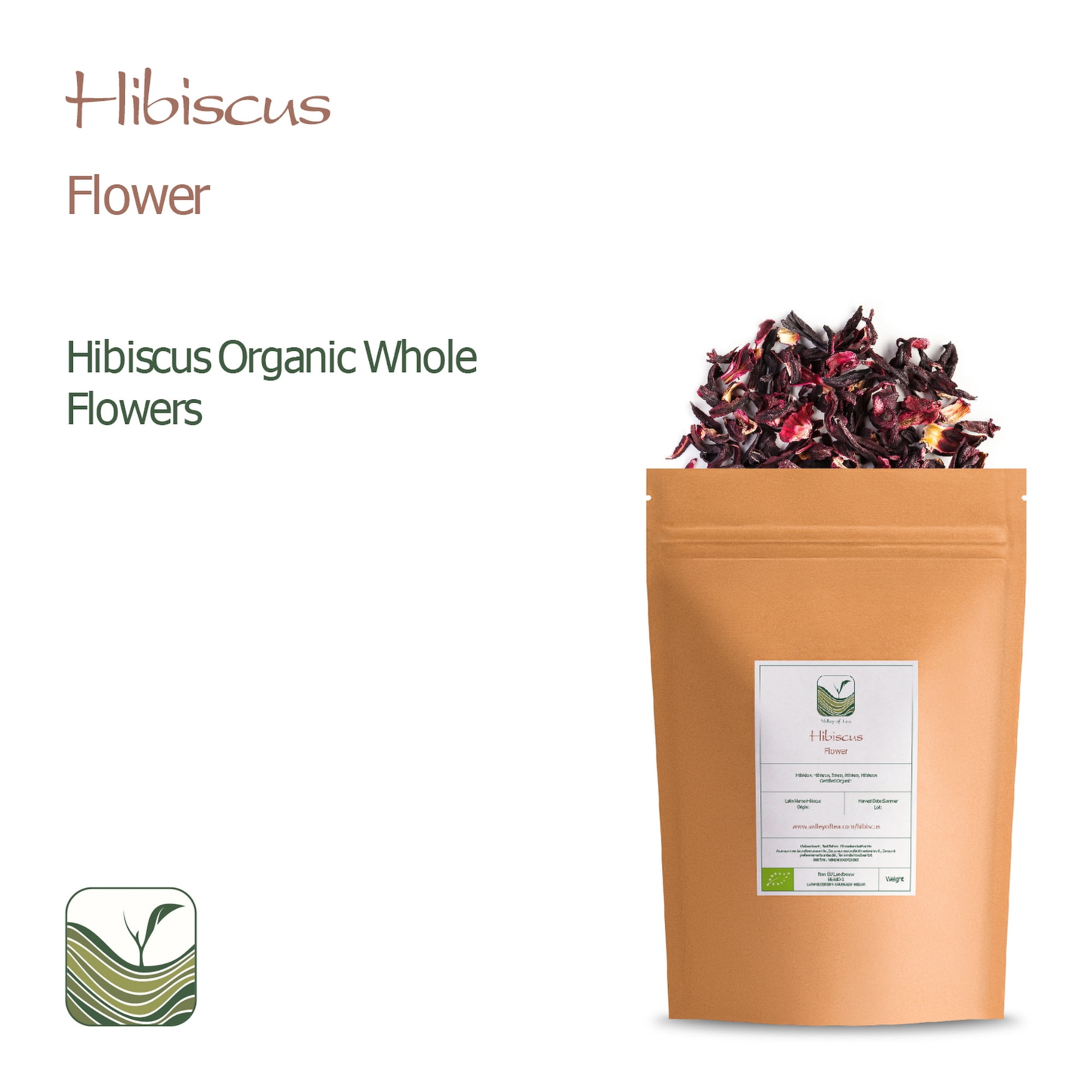 Hibiscus Organic Flowers Herbal Tea - Lemon Tart & Berry Rich - Classic Sweet Sour Rose Mallow 350g