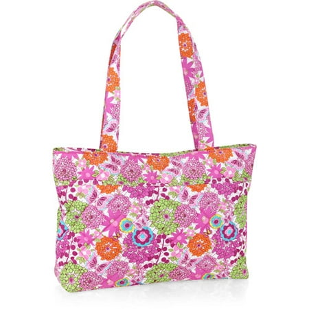 Quilted Floral Tote Handbag - Walmart.com