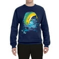 thumbnail image 2 of Mahi-Mahi Fish Catching Small Fish Animal Lover Unisex Crewneck Graphic Sweatshirt, Navy, 2XL, 2 of 3