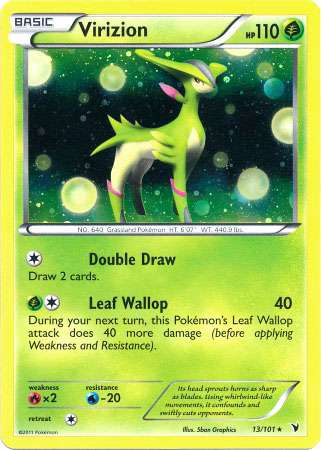 Pokemon Black & White Promo Single Card Cosmos Holo Virizion #13