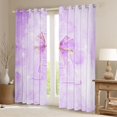 thumbnail image 2 of Manfei Light Purple Bow Kitchen Curtains,Girls Personalized Letter A Black Out Curtains Pack of 2 (42x63 Each), 2 of 7