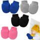 thumbnail image 1 of Guantes para bebé, 4 pares de guantes de algodón para recién nacidos, guantes de invierno para bebés, guantes unisex que no rayan para niños y niñas de 0 a 6 meses, 1 of 7