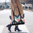 thumbnail image 4 of FORMRS Canvas Laptop Tote Bag for Women with 15.6" Computer Compartments Shoulder Handbag, Pink Geometric, 4 of 7